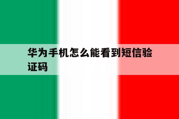 华为手机怎么能看到短信验证码 华为手机怎么能看到短信验证码