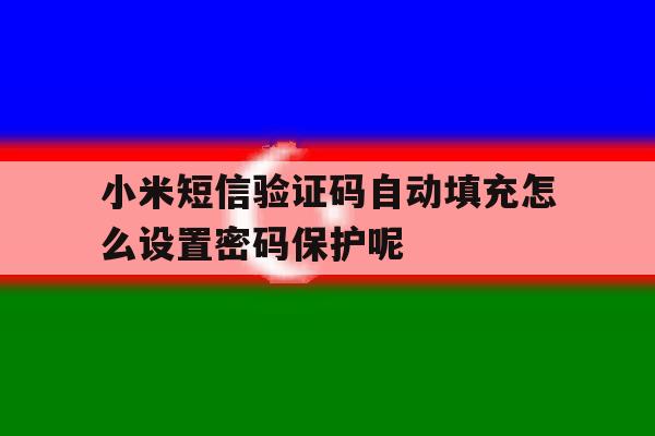 小米短信验证码自动填充怎么设置密码保护呢的简单介绍 小米短信验证码自动填充怎么设置密码保护呢的简单介绍