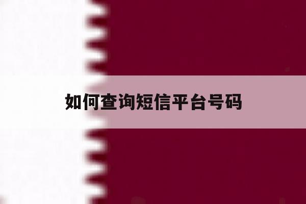 如何查询短信平台号码 如何查询短信平台号码