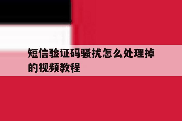 短信验证码骚扰怎么处理掉的视频教程 短信验证码骚扰怎么处理掉的视频教程