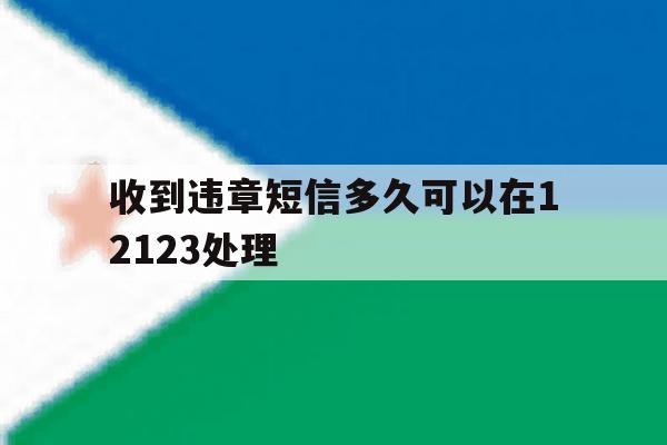 收到违章短信多久可以在12123处理 收到违章短信多久可以在12123处理