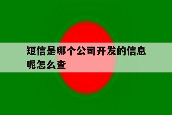 短信是哪个公司开发的信息呢怎么查 短信是哪个公司开发的信息呢怎么查