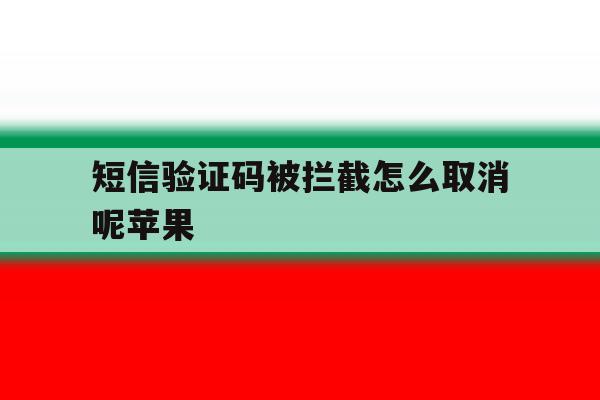 短信验证码被拦截怎么取消呢苹果 短信验证码被拦截怎么取消呢苹果