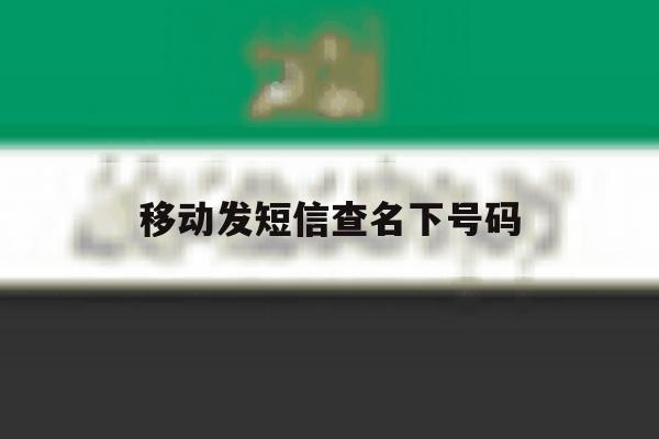 移动发短信查名下号码 移动发短信查名下号码