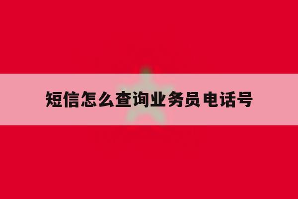 短信怎么查询业务员电话号 短信怎么查询业务员电话号