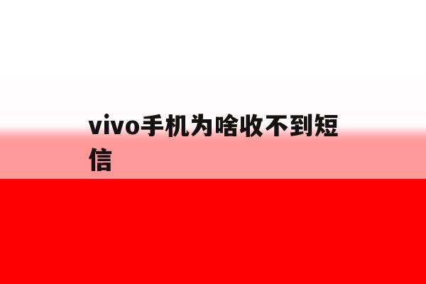 vivo手机为啥收不到短信 vivo手机为啥收不到短信