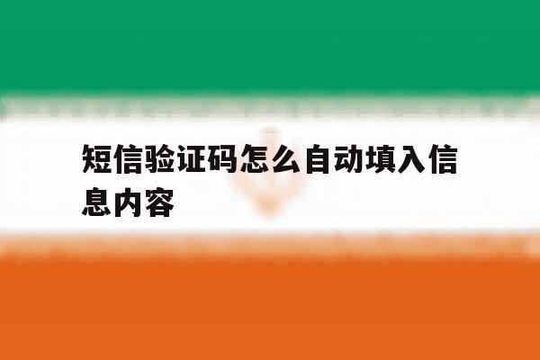 短信验证码怎么自动填入信息内容 短信验证码怎么自动填入信息内容