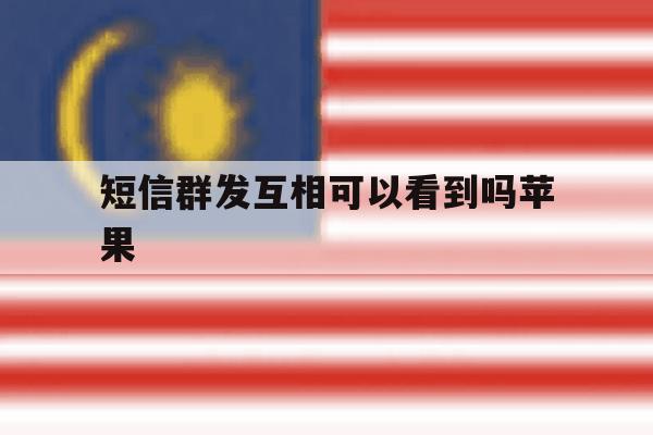 短信群发互相可以看到吗苹果 短信群发互相可以看到吗苹果