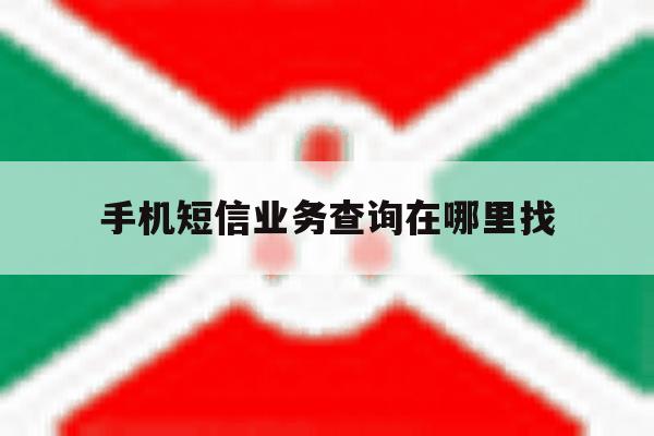 手机短信业务查询在哪里找 手机短信业务查询在哪里找