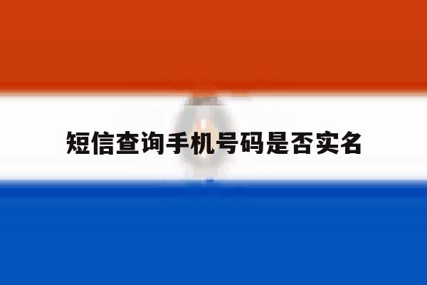 短信查询手机号码是否实名 短信查询手机号码是否实名