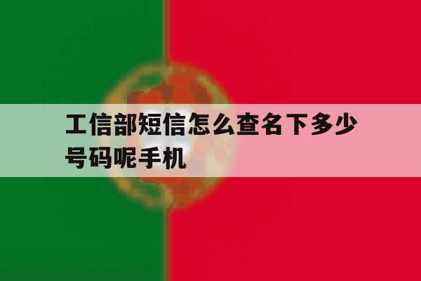 包含工信部短信怎么查名下多少号码呢手机的词条 包含工信部短信怎么查名下多少号码呢手机的词条