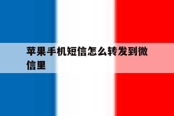 苹果手机短信怎么转发到微信里 苹果手机短信怎么转发到微信里