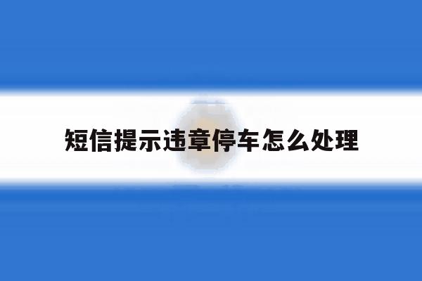 短信提示违章停车怎么处理 短信提示违章停车怎么处理