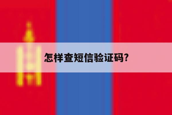 怎样查短信验证码? 怎样查短信验证码?
