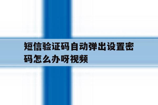 短信验证码自动弹出设置密码怎么办呀视频 短信验证码自动弹出设置密码怎么办呀视频