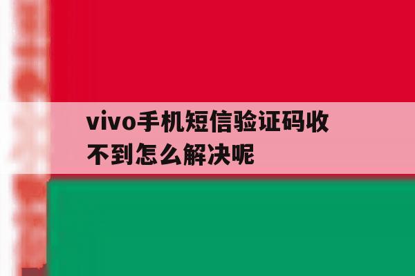 vivo手机短信验证码收不到怎么解决呢 vivo手机短信验证码收不到怎么解决呢