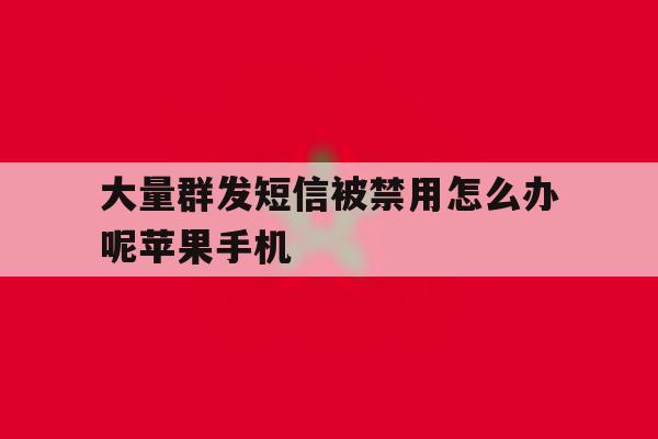 大量群发短信被禁用怎么办呢苹果手机 大量群发短信被禁用怎么办呢苹果手机