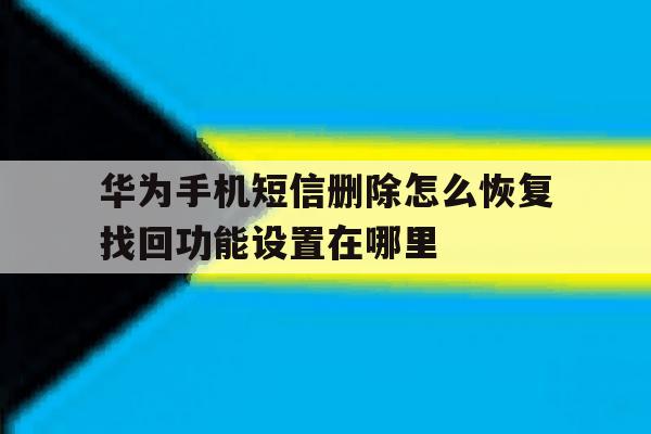 华为手机短信删除怎么恢复找回功能设置在哪里 华为手机短信删除怎么恢复找回功能设置在哪里