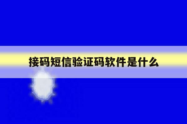 接码短信验证码软件是什么 接码短信验证码软件是什么