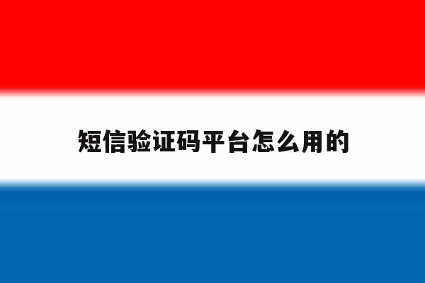 短信验证码平台怎么用的 短信验证码平台怎么用的