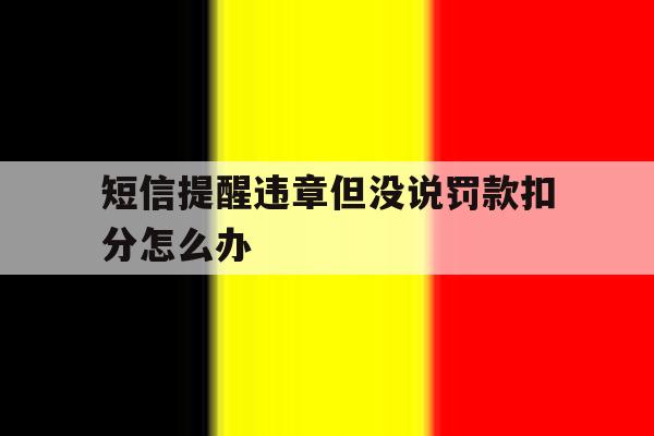 短信提醒违章但没说罚款扣分怎么办 短信提醒违章但没说罚款扣分怎么办