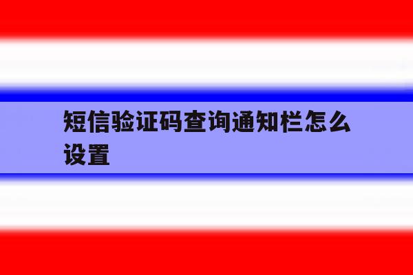 短信验证码查询通知栏怎么设置 短信验证码查询通知栏怎么设置