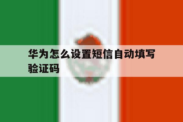 华为怎么设置短信自动填写验证码 华为怎么设置短信自动填写验证码