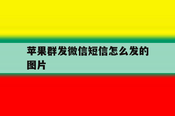 苹果群发微信短信怎么发的图片 苹果群发微信短信怎么发的图片
